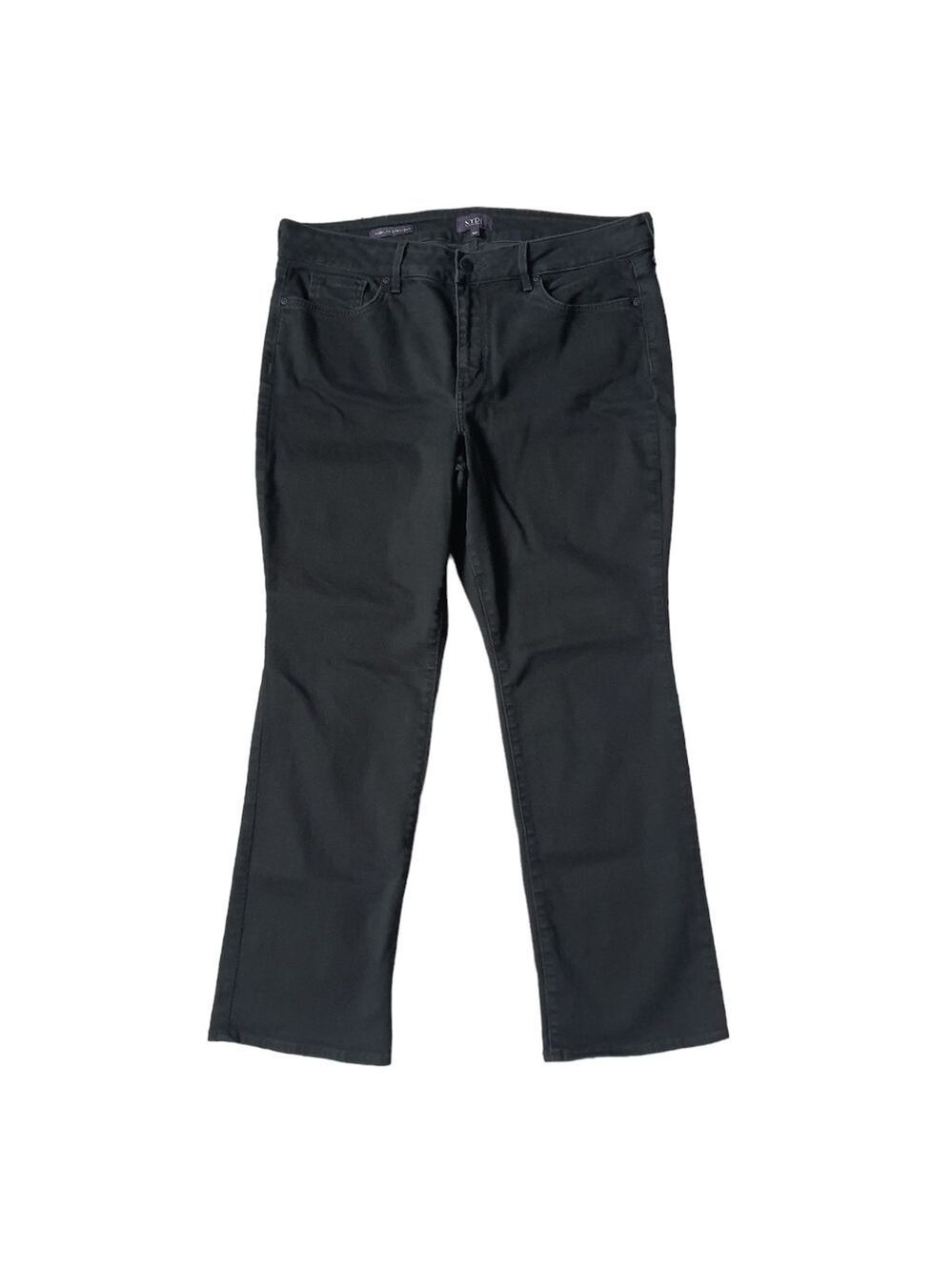 NYDJ Marilyn Straight Black Jeans Womens 16P